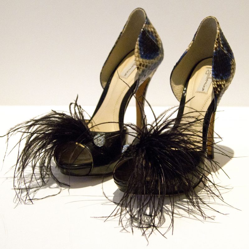 PYTHON & PATENT LEATHER FEATHER PUMPS - The Selectist